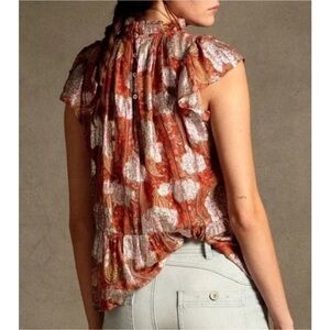 Anthropologie Let Me Be Vanna Shimmer Blouse